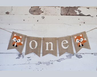 Woodland Birthday Decoration, Woodland 1st Birthday Party, Woodland 1st Birthday Decoration, Woodland Banner, Fox Highchair Banner, B291