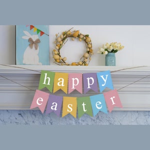 Easter Decoration, Easter Banner, Happy Easter Cardstock Banner, Easter Decor, Easter Garland, Easter Sign, P080