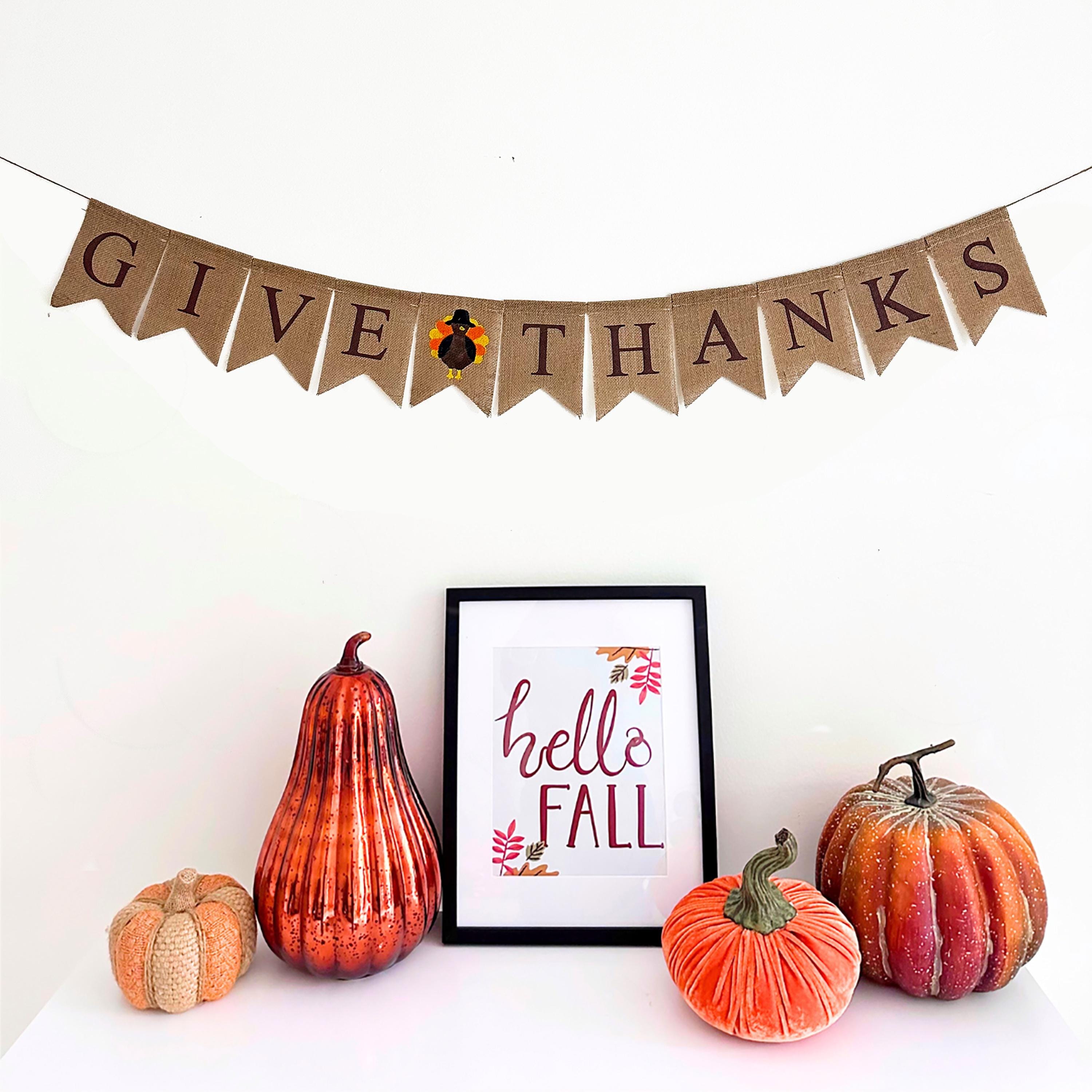 Happy Thanksgiving Banner, Fall Home Decor, Friendsgiving ..., حجم الصورة 3000x3000