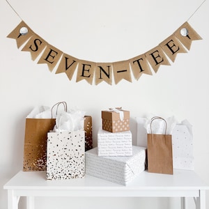 Golf Theme Party | 70th Birthday Party Decorations | Golf Birthday | Burlap Banner | Sports Theme Party | Seven-tee Banner