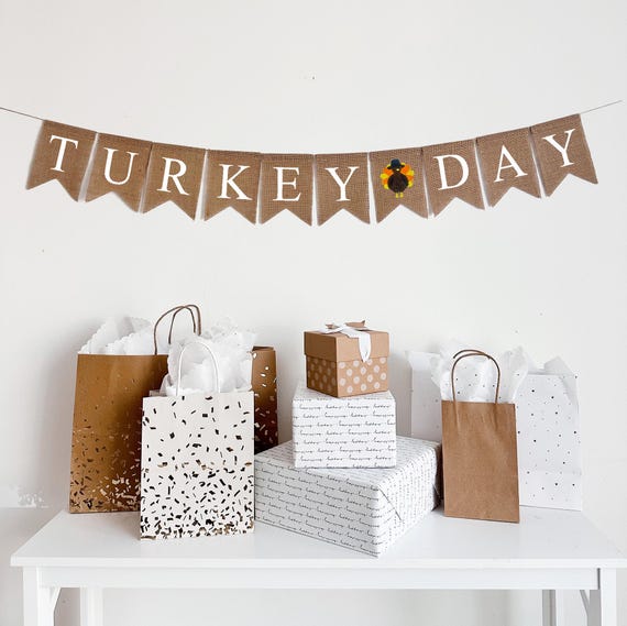 Turkey Day Banner | Thanksgiving Decorations |  Turkey Banner | Thanksgiving Garland, | Turkey Decoration Ideas | Friendsgiving Banner