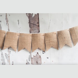 12 Flag D.I.Y. Burlap Banner, Burlap Banner Kit, Plain Burlap Bunting, Make Your Own Burlap Banner, Fishtails
