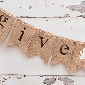 Give Thanks Banner, Thanksgiving Banner, Give Thanks Burlap Banner, Thanksgiving Decor, Thanksgiving Photo Prop B017 image 4