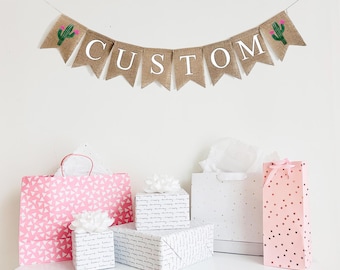 Cactus Banner | Cactus Baby Shower | Fiesta Party Decorations | Summer Birthday Theme | Custom Banner | Succulent Party Decorations