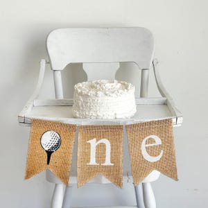 Hole in One | Golf Party Decorations | Par Tee Time | Golf First Birthday | High Chair Banner | 1st Birthday Boy | One Banner |