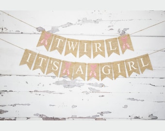 Ballerina Baby Shower Decor, It's A Girl Banner, Girl Baby Shower Banner, Baby Shower Burlap Banner, B1012