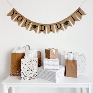 Graduation Decorations | You Did It Banner | Graduation Party | Grad Party Decorations | Class of 2025 | College Bound | Burlap Banner