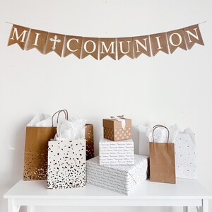 Mi Comunion Banner, First Holy Communion Decor, First Communion Banner, Religious Party Decorations, Personalized Communion Banner
