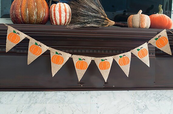 Friendsgiving Burlap Banner - 17ft Rustic Thanksgiving Decor With Turkey & Pumpkin, Fireplace Mantle Party Bunting - View #9