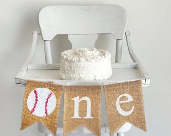 Baseball Party Decorations | Baby Boy First Birthday | Sports Theme Party | 1st Birthday Decorations | High Chair Banner | Cake Smash Props