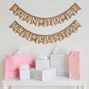 Floral Wedding Sign | Personalized Wedding Banner | Bridal Shower Decorations | Engagement Party Banner | Future Mrs | Love Is In Bloom Sign
