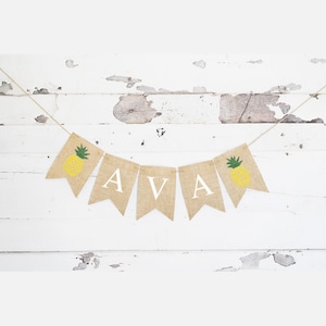 Personalized Pineapple Banner, Summer Birthday Party Decor, Pineapple Decorations, Summer Party Banner, Pineapple Party Decor B262