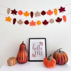 Autumn Leaves Banner | Fall Banner | Autumn Garland | Thanksgiving Decor | Felt & Burlap Leaf Banner | Fall Leaf Bunting | Autumn decoration