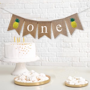 Pineapple Party Decorations | First Birthday Decor | High Chair Banner | Hawaiian Birthday Party | Summer Banner | Cake Smash Decorations