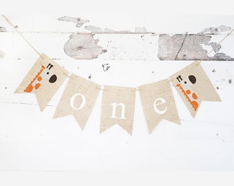 Giraffe One Banner, First Birthday Party Decorations, Safari First Birthday Banner, Safari Birthday Decorations,Giraffe Birthday Banner B776