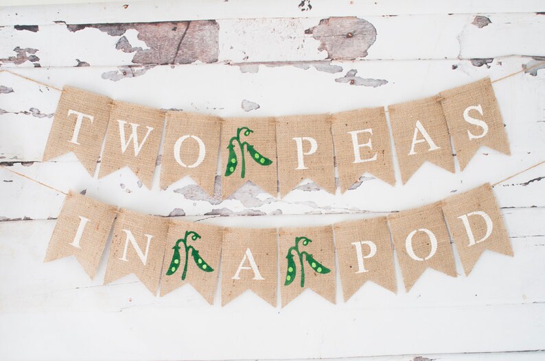 Twins Banner Two Peas In A Pod Banner Twins Baby Shower Etsy Twins Banner Two Peas In A Pod Banner Twins Baby Shower Etsy
