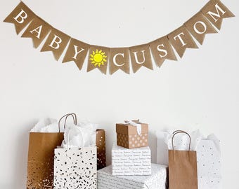 Babypartydekorationen | Sonnenschein Dekor | Du bist meine Sonnenschein-Babyparty | Sommer Party Themen | Babymitteilung | Personalisiertes Banner