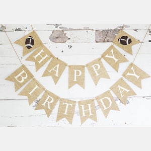 Football Happy Birthday Banner, Sports Happy Birthday Banner, Football Banner, Football Birthday Party, Football Burlap Banner, B225