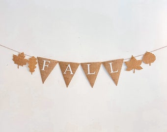 Fall Decor Banner | Fall Decorations | Thanksgiving Decor | Autumn Leaves Bunting | Rustic Fall Garland