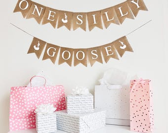 One Silly Goose | 1st Birthday Girl | Baby Shower Decorations | Gender Reveal | Girl Party Decorations | First Birthday Party |