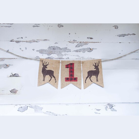 Lumberjack First Birthday, Lumberjack Party, Lumberjack First Birthday Banner, Deer Party Decoration, One Burlap Banner, B397