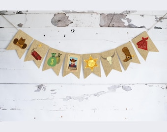 Western Party Decor, Cowboy Party Cardstock Banner, Wanted Birthday Banner, Cowboy Birthday Party Decoration, Rodeo Theme Party Sign, P105-1