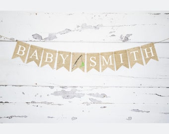 Personalized Baby Fishing Banner | Baby Shower Decoration B1063