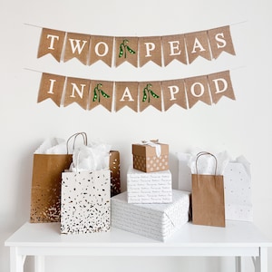 Twins Banner | Two Peas In A Pod Banner | Twins Baby Shower Decorations | Double The Fun Announcement | Best Friends Party | Twins Birthday