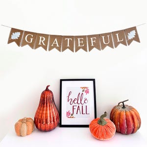 Thanksgiving Banner | Grateful Sign | Fall Party Decor | Fall Theme Party Ideas | Friendsgiving Decorations | Fall Festival Decorations |