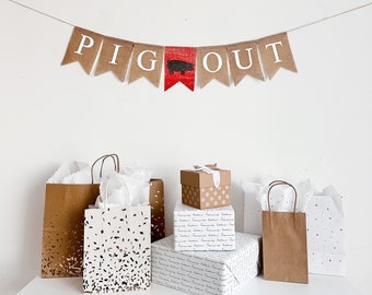 Pig Out Sign | Farm Animal Birthday | BBQ Banner | BBQ Party Decor | Birthday Picnic | Summer Picnic Ideas | Summer Cookout Decorations