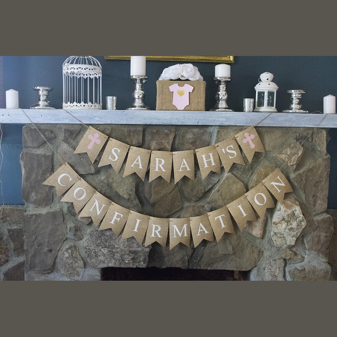 Personalized Girl Confirmation Banner, Customized Religious Celebration ...