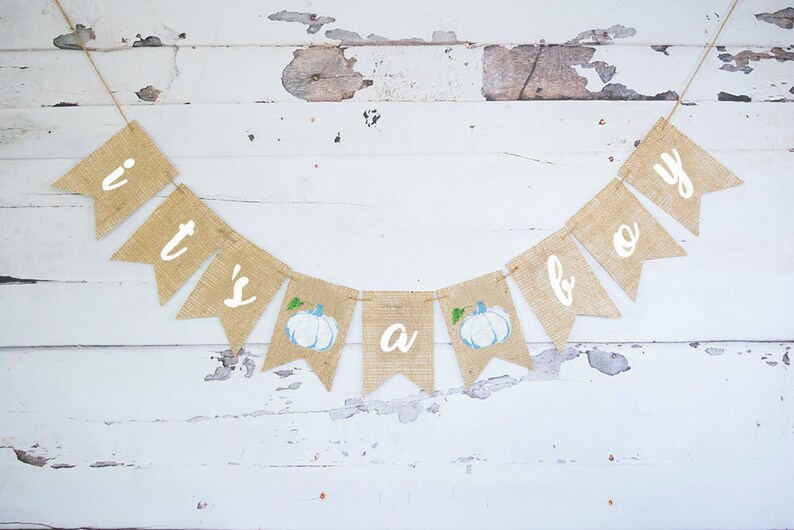Watercolor Pumpkin Baby Shower Sign Blue Pumpkin Gender Reveal B854 Pumpkin It/'s A Boy Banner Fall Baby Shower Decor Baby Shower