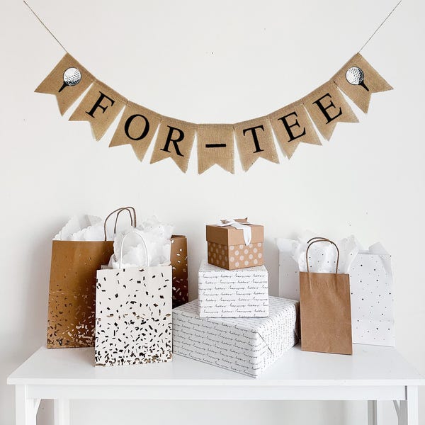 Golf Birthday | 40th Birthday Decorations | Golf Theme Party | Burlap Banner | Sports Theme Party | For-tee Banner| Golf Partee