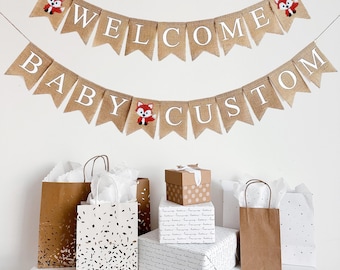 Baby Shower Decorations | Woodland Baby Shower | Welcome Baby Sign | Custom Banner | Woodland Party Decorations | Birth Announcement