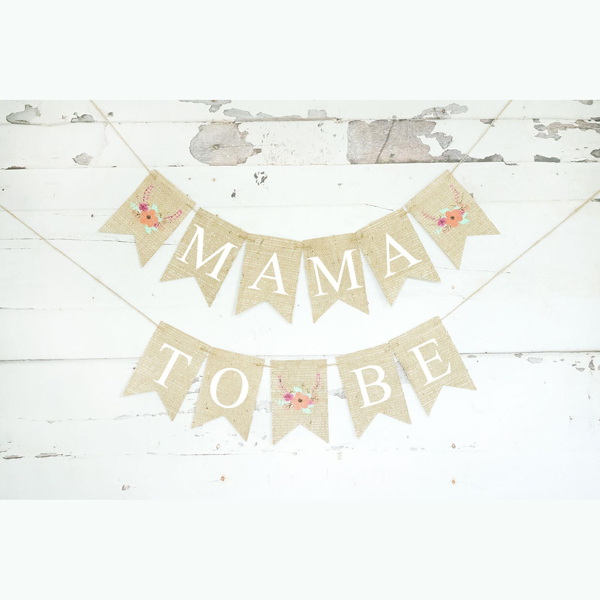 Floral Baby Shower Decor Mama to Be Banner Mom to be Garland Floral Mama to Be Sign Mommy To Be Burlap Banner B759