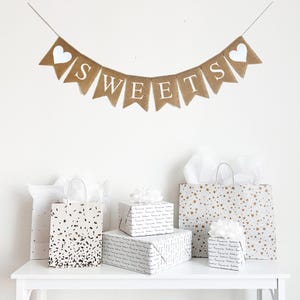 Sweets Table Sign | Wedding Decorations | Wedding Candy Bar | Bridal Shower Decorations | Baby Shower Sign | Party Banner | Valentine&#39;s Day