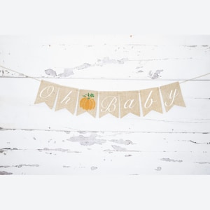 Pumpkin Baby Shower Decor, Oh Baby Banner | Gender Reveal Party | Fall Baby Shower Banner B1027