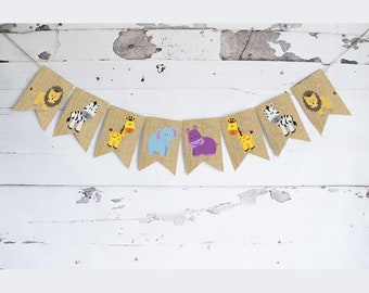 Safari Party Decor, Lion Banner, Cardstock Jungle Party Decorations, Elephant Garland, Safari Nursery Decor, P091