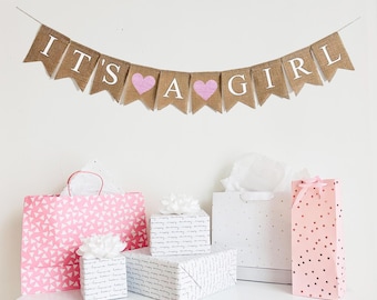 Ghirlanda Gonfiabile Per Baby Shower "È Una Ragazza" - Lettere Rosa E Oro Con Nastro, Decorazione Per Festa - 4
