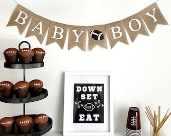 Fußball-Babyparty-Banner | Fußball Party Dekorationen | Babypartydekorationen | Kinderzimmer Dekor | Geschlecht offenbaren | Junge-Baby-Dusche-Dekor