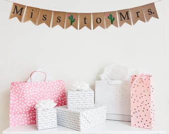 Miss to Mrs Banner | Bridal Shower Banner | Cactus Party Decor | Bridal Shower Themes | Engagement Party Decorations |