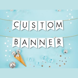 Custom Cardstock Banner, Personalized Banner, Design Your Own Banner, DIY Banner, Burlap Banner, P160