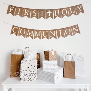 First Holy Communion Decorations, First Communion Banner For A Boy Or A Girl, Church Banner, Religious Sign, Catholic Celebration