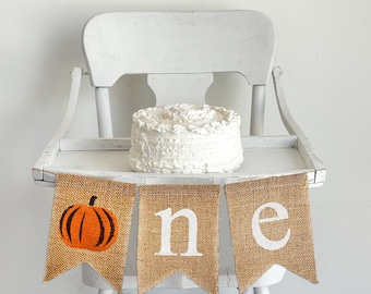 Pumpkin First Birthday | 1st Birthday Banner | Little Pumpkin | Fall Party Decor | High Chair Banner | Fall 1st Birthday Decoration