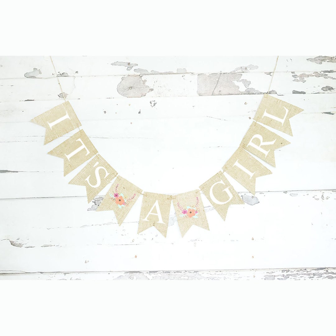 Floral Baby Shower Decor, It's A Girl Floral Banner, Floral Nursery
