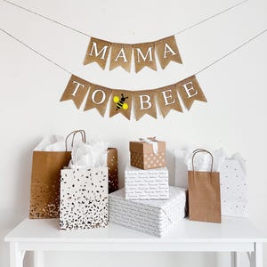 Bumble Bee babyshower | Mama in spe | Decoraties voor babyshowers | Bijenfeestdecoratie | Mommy to be | Jute banner