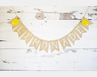 Lemonade Stand Decor, Lemonade Banner, Summer Lemonade Party Banner, Lemon Decor B611