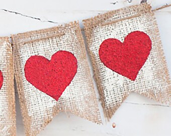 Rotes XO-Banner Zum Valentinstag – Glitzer-Banner Für Party-Deko, Hochzeit, Foto-Shooting | Romantische Deko Für Zuhause