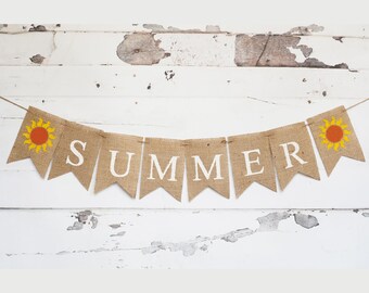 Summer Banner, Summer Decor, Summer Burlap Banner, Summer Sign, Summer Party Banner, B250