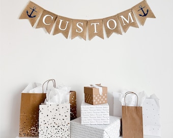 Nautical Party Decorations, Custom Banner, Nautical Theme Baby Shower, Beach Themed Party, Personalized Anchor Decor, Anchor Birthday Party